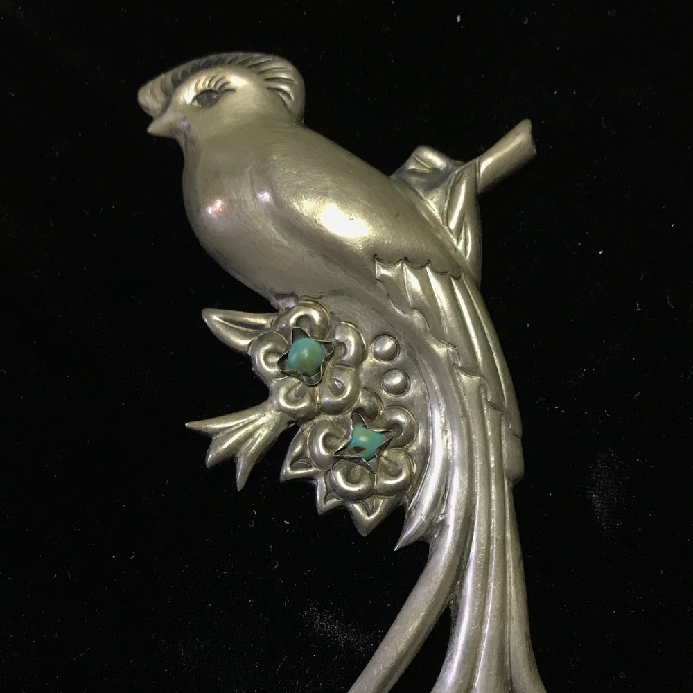 Silver Quetzal Brooch